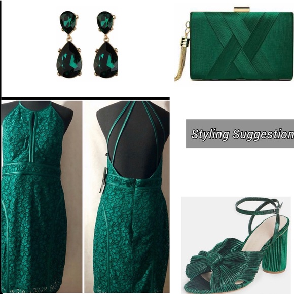 ❤️Xscape Halter Open Back Cocktail Dress - Picture 9 of 11